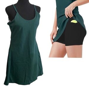NEW Workout Exercise Dress attached Shorts, built in Bodysuit Women’s Large…NWT